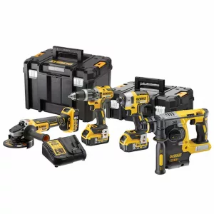 Kit DEWALT XR 18V DCK422P3T con taladro impacto amoladora y martillo SDS