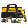 Kit DEWALT XR 18V DCK304P2 con atornillador, amoladora y martillo SDS